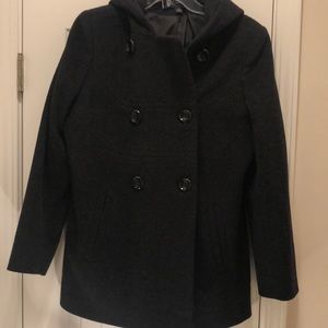 Anne Klein wool coat with hood size medium